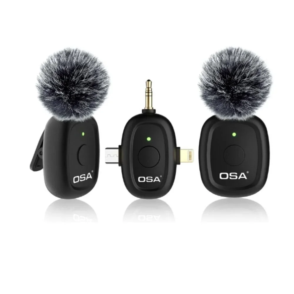 Wireless Lavalier Microphone,3 in 1 Mini Wireless Microphone w/ Noise Reduction